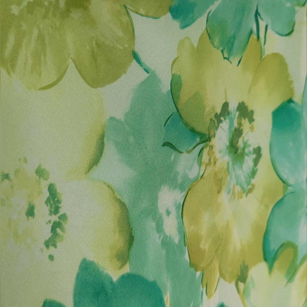 Spenser Jeremy Green Floral Silk Dress - Size 14 - Picture 5 of 5